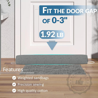 SYIPO Triangle Door Draft Stopper，35.4" Weighted Under Door Draft Blocker Bottom Door Seal Noise & Air，Interior Sound Proof Door Snake Draft Insulation Stopper | Warm in Winter & Cool in Summer，Brown