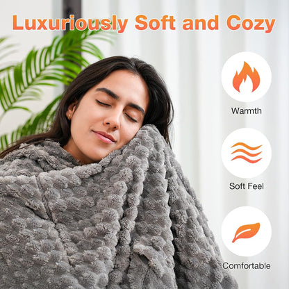 Cordless Battery Operated Heated Blanket, Wearable Heating Throw for Car,Camping,Office Warm Gift Machine Washable Super Cozy Soft Blanket with 10000 mAh Battery Pack 3 Heating Levels 63" X 35"