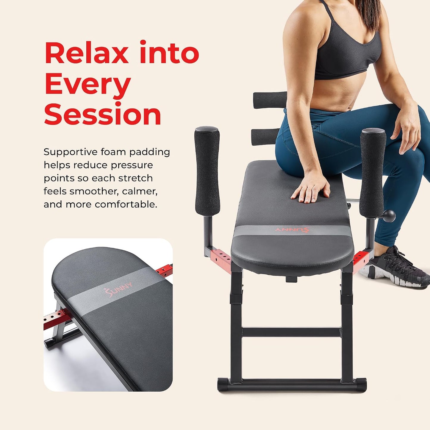 Sunny Health & Fitness Decompression Stretch Table for Back Pain Relief | No-Hang Inversion Therapy, 400LB Capacity, Precise Stretch Control, Spinal Alignment Support, Improved Flexibility