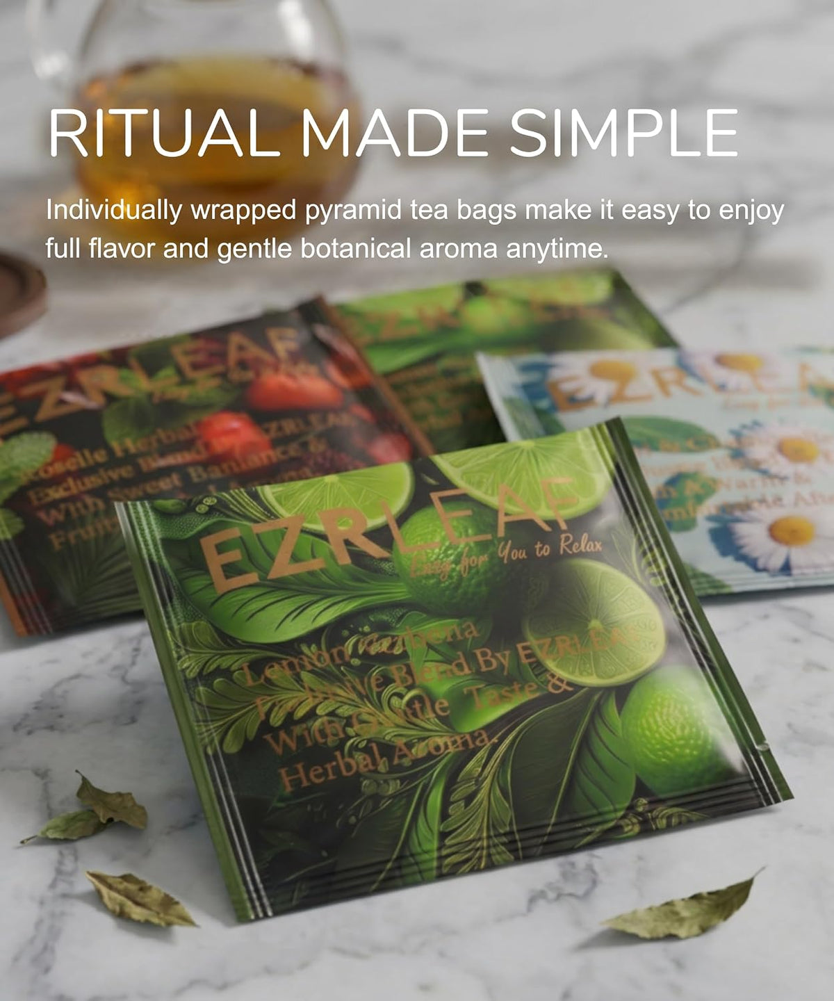 EZR LEAF Pura Herbal Tea Sampler - 22ct Caffeine-Free Tea Variety Gift Set