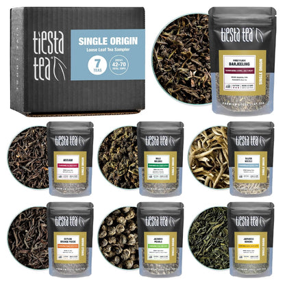 Tiesta Tea - Top 8 Favorites Sampler Set, Loose Leaf, Up to 80 Cups | High to No Caffeine, Hot & Iced, Tea Variety Pack with Green, Herbal, & Black, 8 Sample Pouches