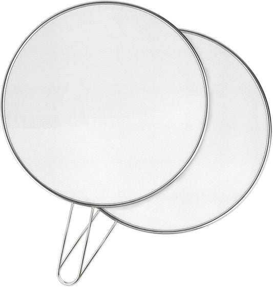 2-Pack Splatter Guard, 13 in Stainless Steel Grease Splatter Screen - Oil-Resistant Mesh for Fry Pan, Suitable for Most Cookware, Kitchen Essential
