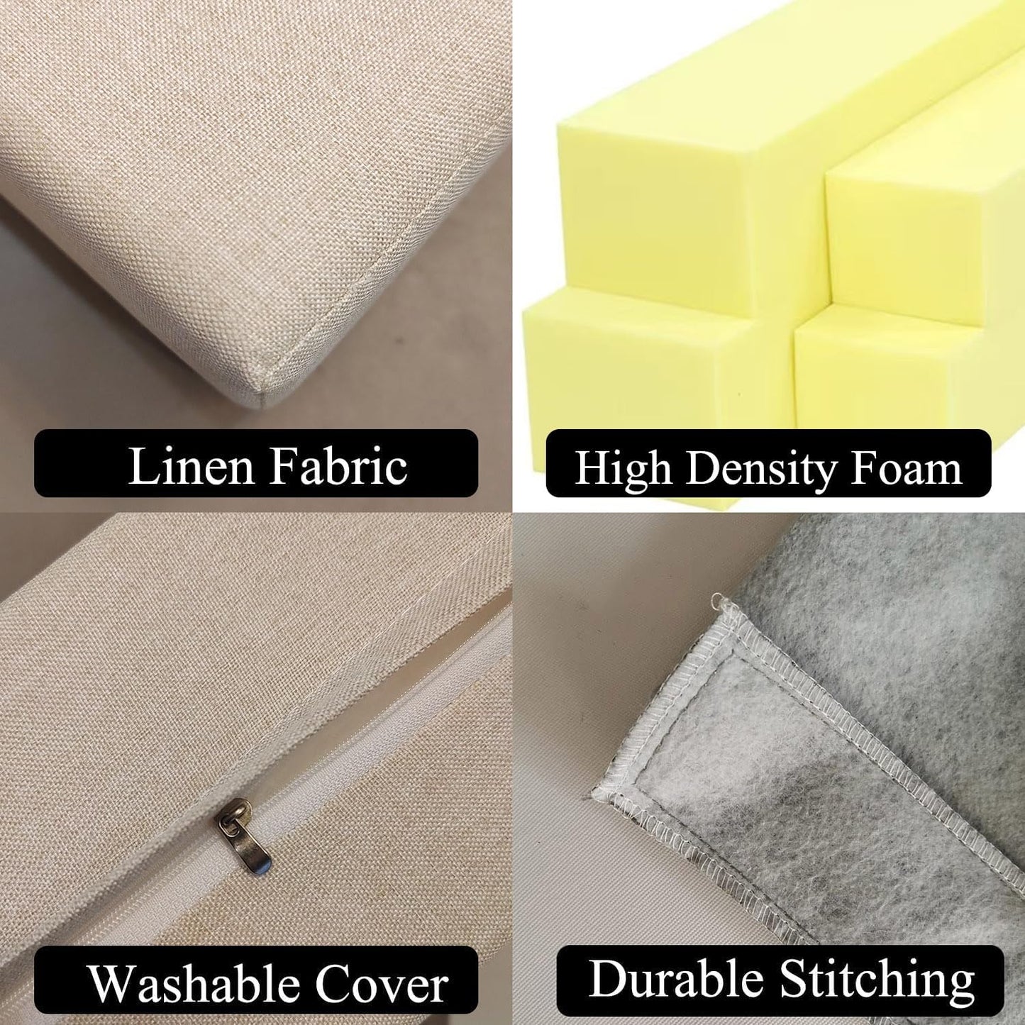 79x2x12 Inch Headboard Gap Filler with Foam Space Filler Between Bed and Wall Bolster Pillow Bed Gap Filler, Beige