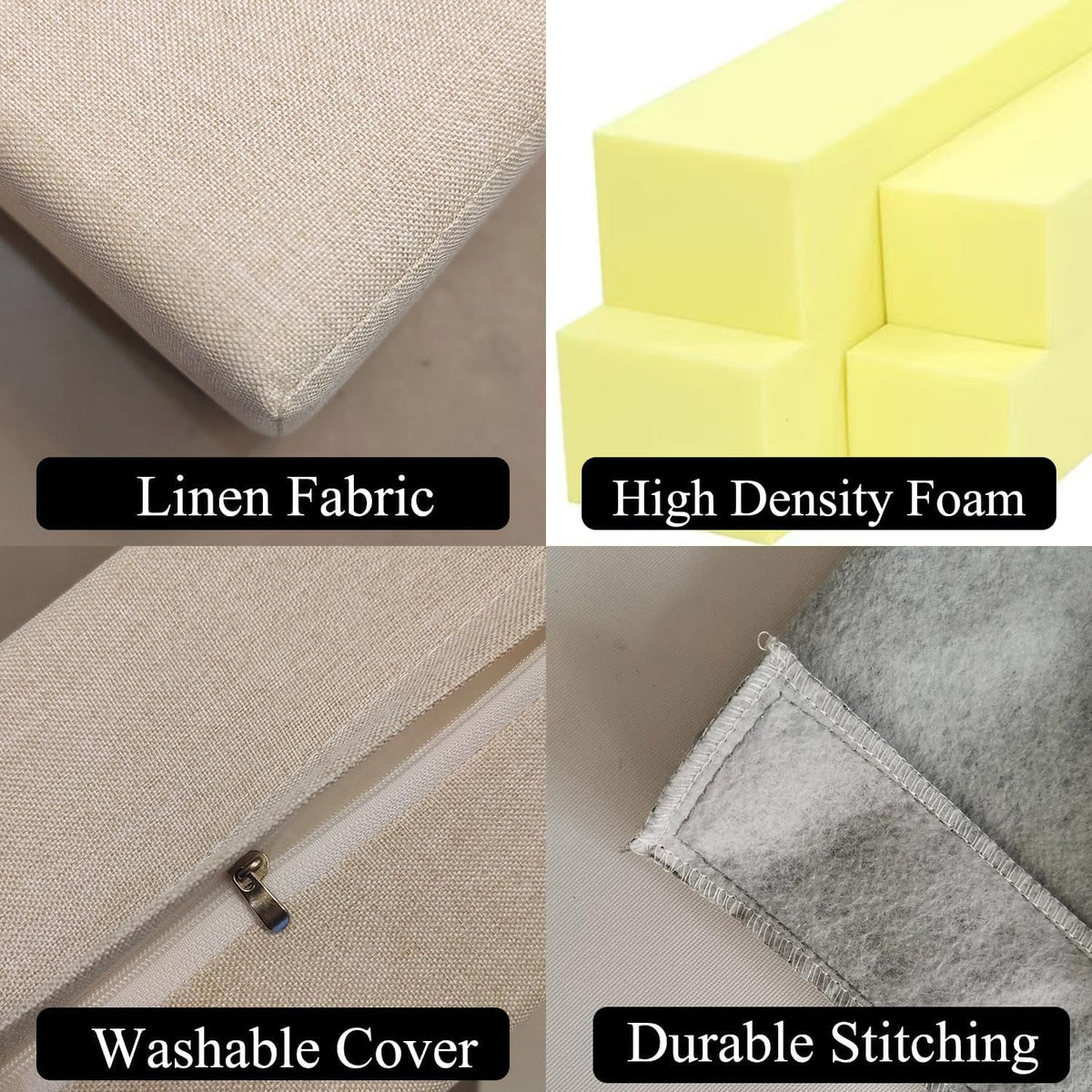 79x2x12 Inch Headboard Gap Filler with Foam Space Filler Between Bed and Wall Bolster Pillow Bed Gap Filler, Beige