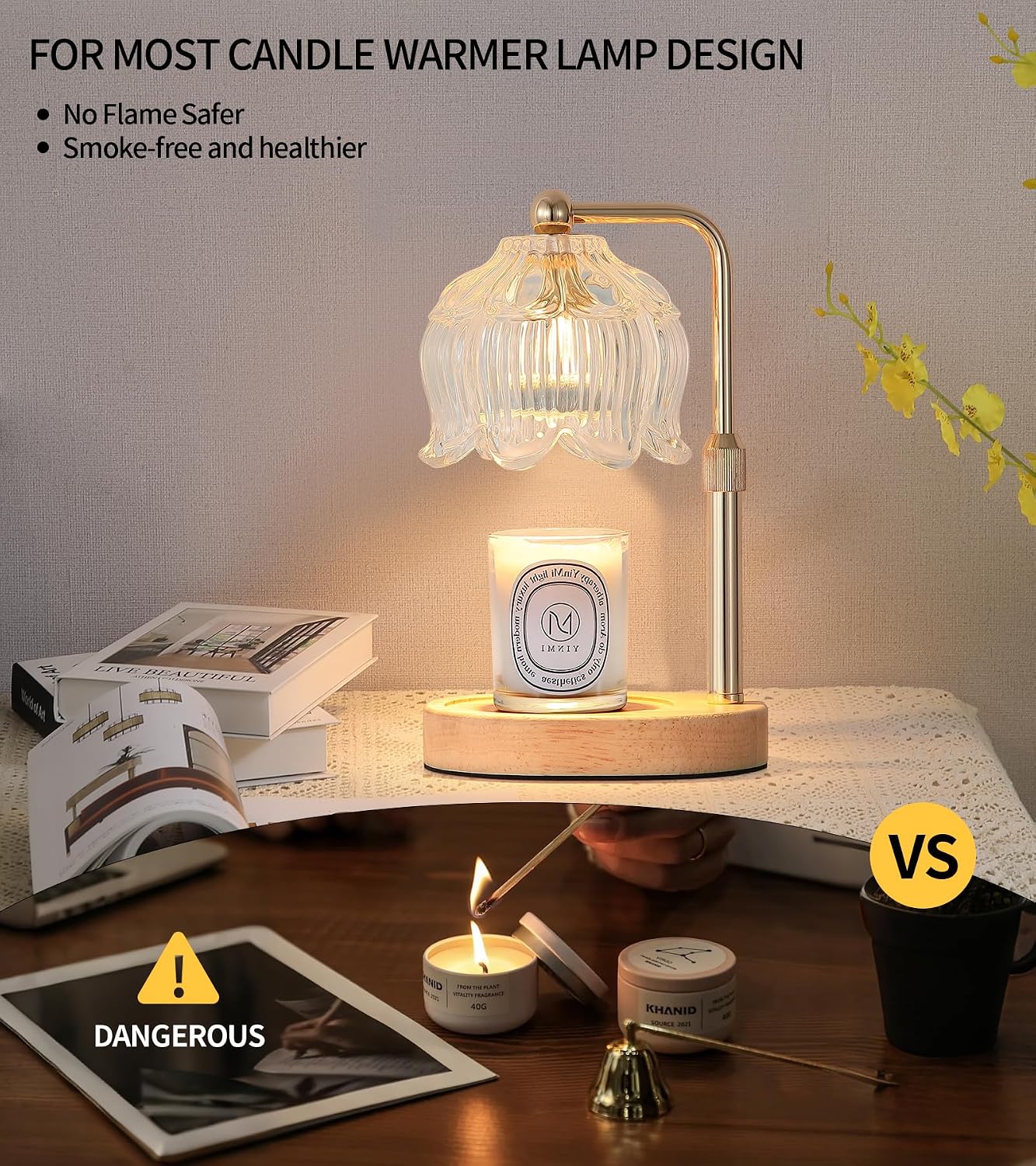 MEXISUE Candle Warmer Lamp with Timer, Bird Candle Warmer Lamp with Jar Candles,Wax Melt Warmer for Housewarming Gift, Birthday Mother's Day Valentines Gifts for Women,Mom,Sister,Bedroom Decor