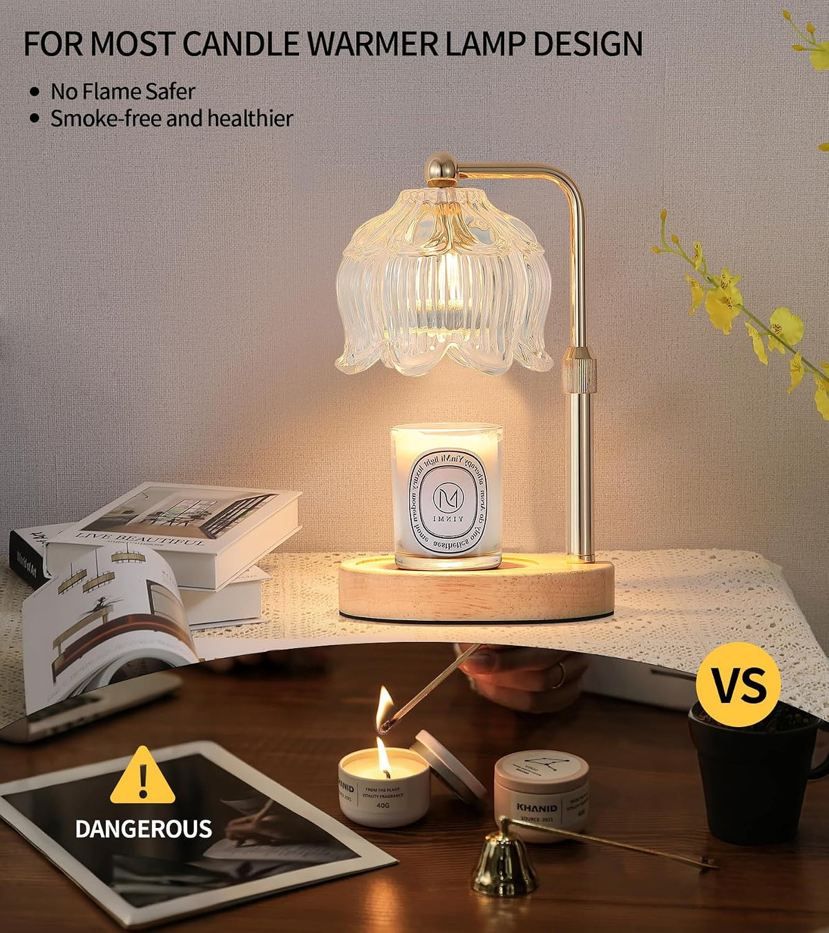 MEXISUE Candle Warmer Lamp with Timer, Bird Candle Warmer Lamp with Jar Candles,Wax Melt Warmer for Housewarming Gift, Birthday Mother's Day Valentines Gifts for Women,Mom,Sister,Bedroom Decor