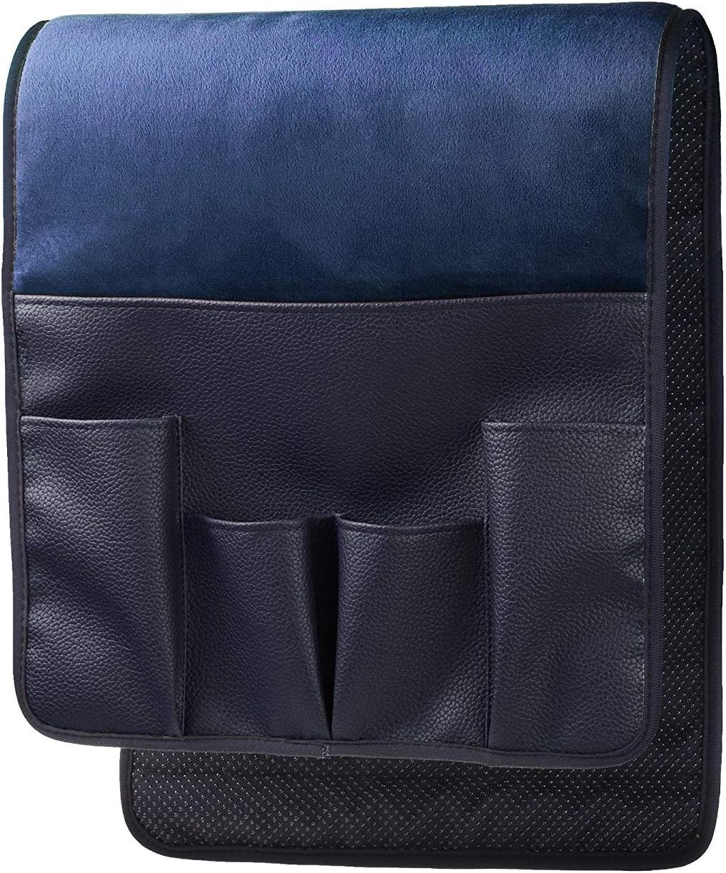 Wanty Velvet Sofa Couch Chair Armrest Soft Caddy Organizer Holder for Remote Control, Cell Phone, Book, Pencil (Black)