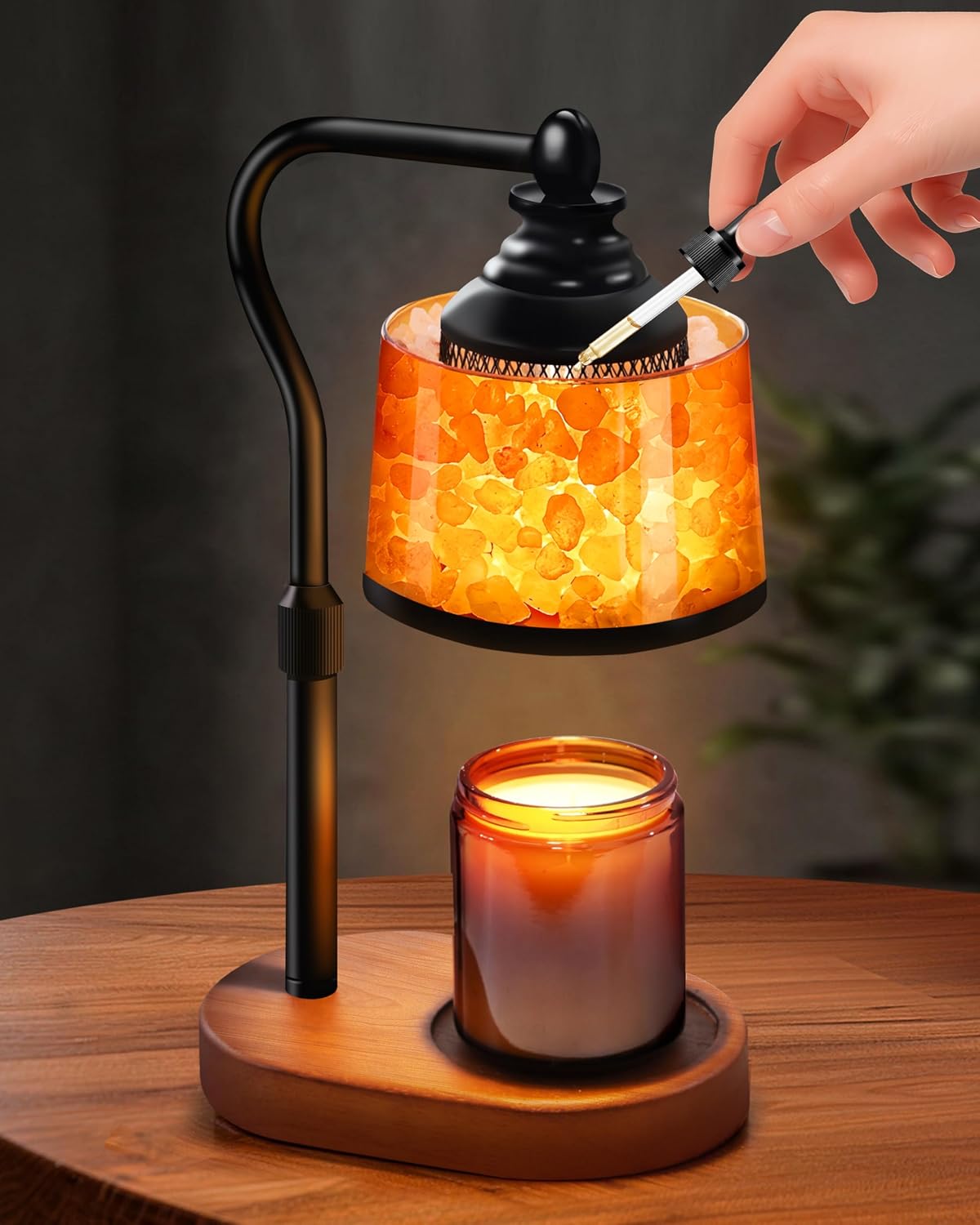 3-in-1 Candle Warmer Lamp with Himalayan Salt & Diffuser