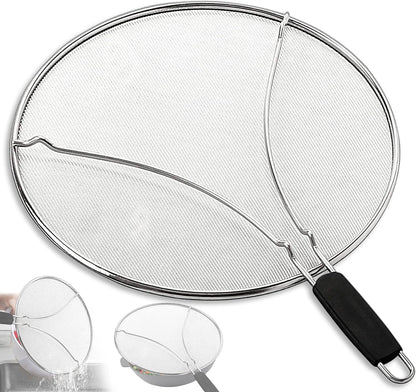 Splatter Screen for Frying Pan,Silicone Grease Splatter Guard, Heat-Resistant Splatter Guards for Cooking,Dishwasher Safe (9.8", 11.4", 13")