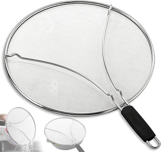 Splatter Screen for Frying Pan,Silicone Grease Splatter Guard, Heat-Resistant Splatter Guards for Cooking,Dishwasher Safe (9.8", 11.4", 13")