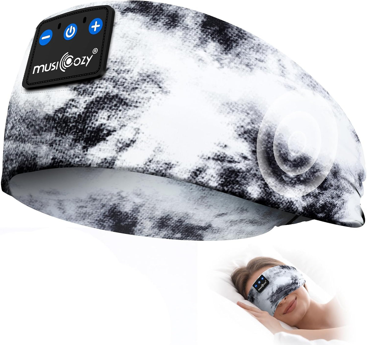 MUSICOZY Sleep Headphones Tie-Dye Bluetooth Headband Headphone for Sleeping