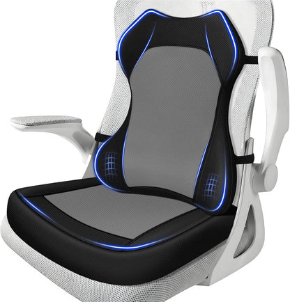 Seat Cushion,Lumbar Support Pillow for Office Chair,Ergonomic Memory Foam Back Support Pillow, High Density Foam Chair Cushion for Sciatica Pain Relief Coccyx Pad for Chair,Car,Desk,Black