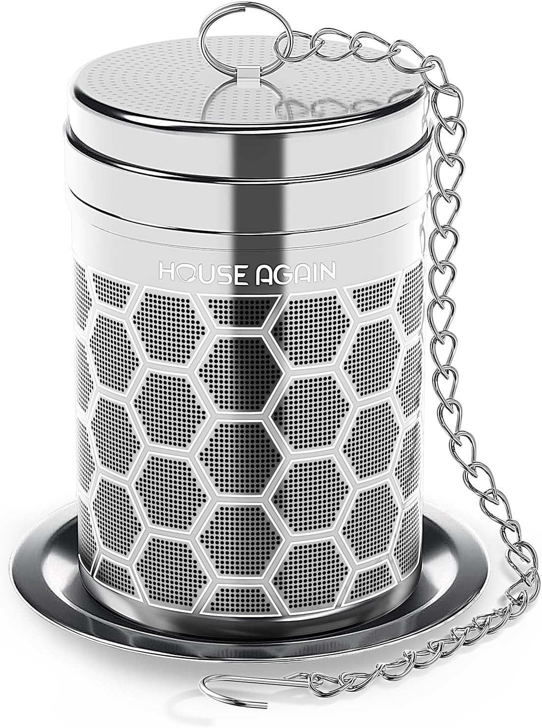 House Again Tea Infusers, Extra Fine Mesh Tea Strainers for Loose Tea, Updated Slim Threaded Lid & 304 Stainless Steel, Filter Bags Diffusers, Loose Leaf Tea Steeper for Brew Tea Spices & Seasonings