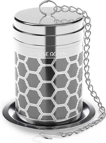 House Again Tea Infusers, Extra Fine Mesh Tea Strainers for Loose Tea, Updated Slim Threaded Lid & 304 Stainless Steel, Filter Bags Diffusers, Loose Leaf Tea Steeper for Brew Tea Spices & Seasonings