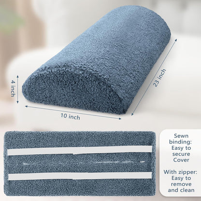 Wesiti Recliner Foot Pillow Cushion High Resilience Sherpa Memory Foam Bolster Sleeping Rest Multipurpose Half Roll Leg Pillow Suitable for Bed Chair Sofa Headrest Back Lumbar Leg Support(Dark Gray)
