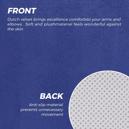 lefeke 2 Pack Wheelchair armrest Pads - Soft Velvet Foam armrest Covers for wheelchairs, Office Chairs and armchairs, etc., Effectively relieves arm Pressure and Prevents Soreness (Blue)