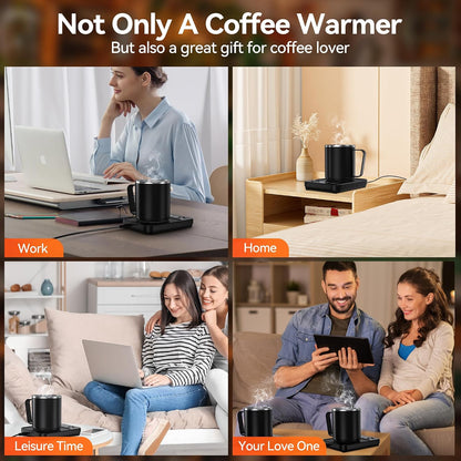 Coffee Mug Warmer & Mug Set for Desk, Electric Coffee Warmer with 16oz Mug | 36W Smart Coffee Heater with Temperature Control, Auto Shut Off & 9 Temp Settings, Gifts for Men Women, Black