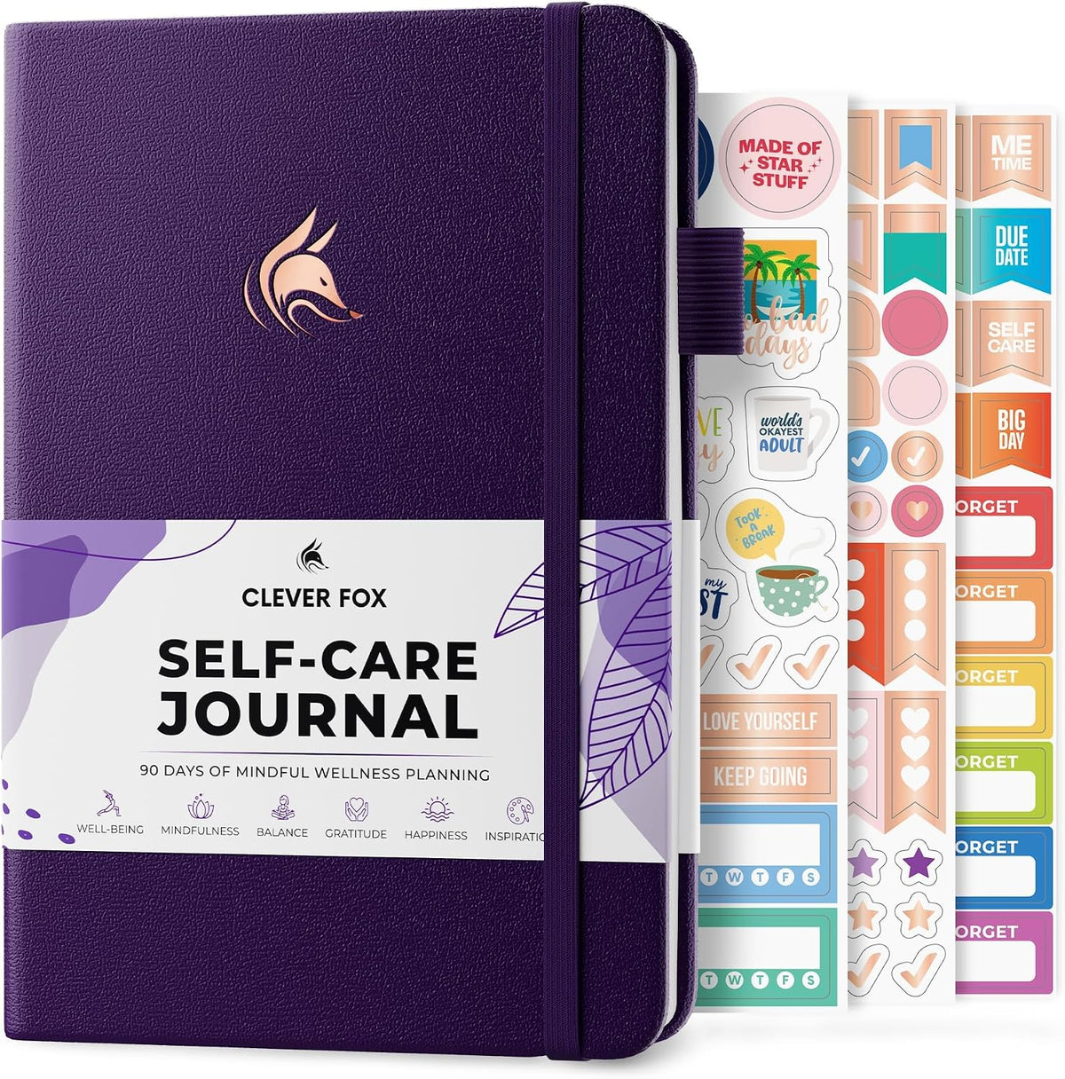 Clever Fox Self-Care Journal for Women, Daily Planner 5.8x8.3 Mystic blue