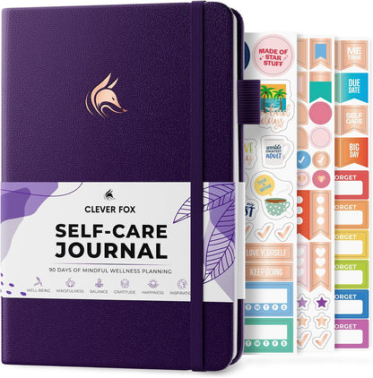 Clever Fox Self-Care Journal for Women, Daily Planner 5.8x8.3 Mystic blue