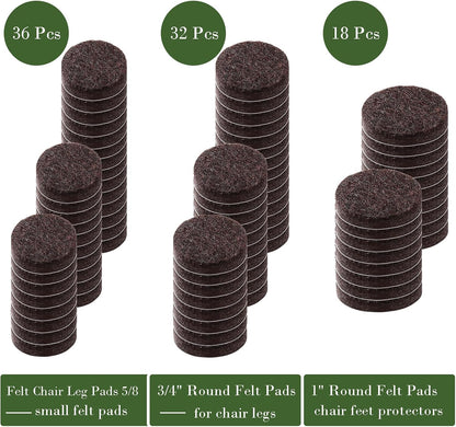 Fursafe&Q Felt Furniture Pads, Furniture Felt Pads for Hardwood Floors -Self Adhesive Chair Leg Floor Protectors, Protect Your Floors from Nicks, Bumps and Scratch,96 Pcs Round Cabinet Door Bumper