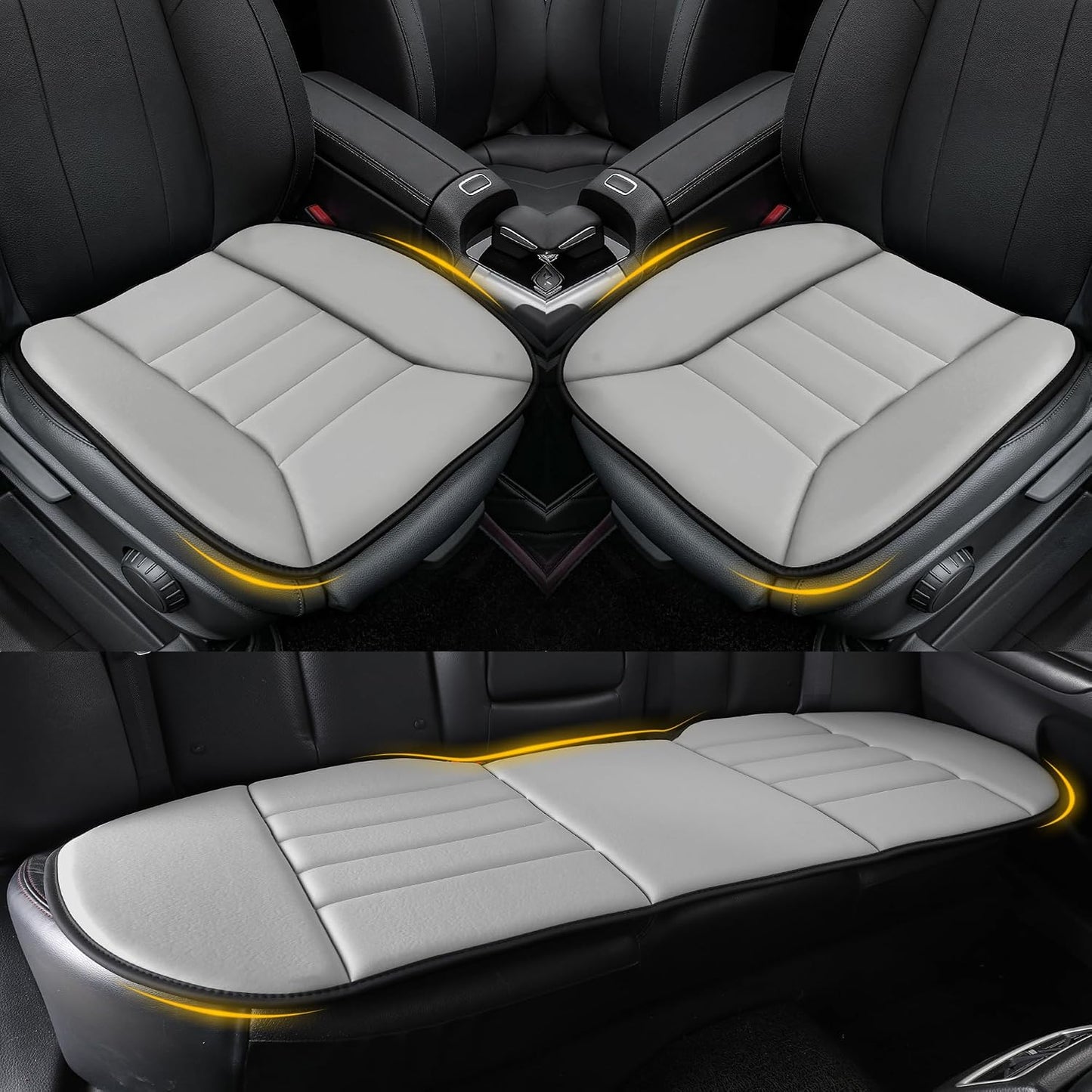kingphenix Memory Foam Car Seat Cushion for Driver and Office Chair Comfort | 1.2-Inch-Thick Memory Foam Seat Pad, Soft, Breathable Fabric, Non-Slip Silicone Bottom for Long Drives and Office Use, Black