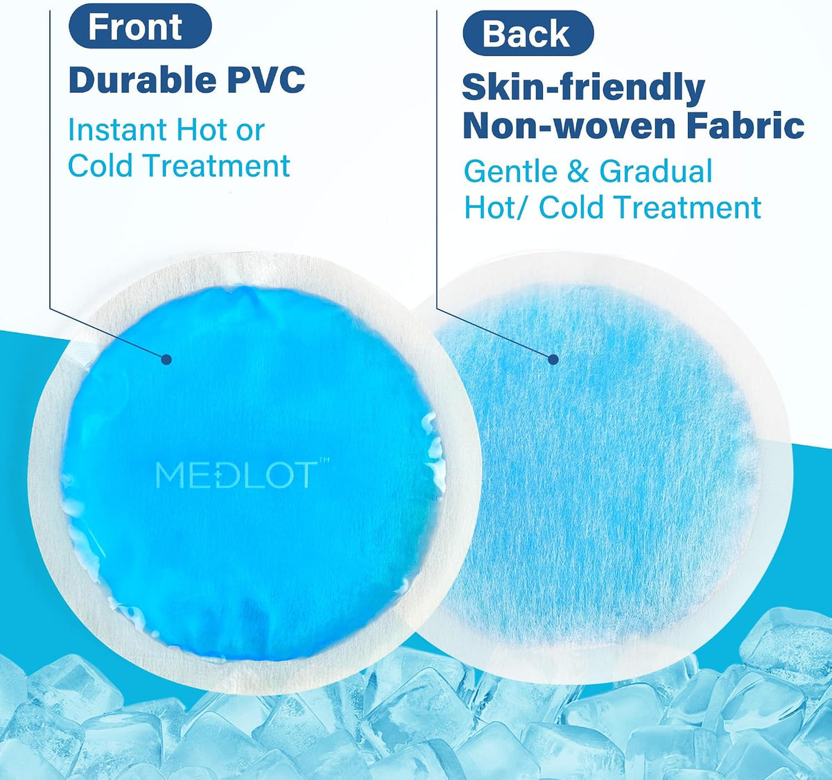 LotFancy Ice Pack for Injuries Reusable, 8 Small Gel Heating Cooling Pads with Cloth Backing, Hot Cold Therapy for Eyes After Surgery, Face, Breastfeeding, Wisdom Teeth, Jaw, Headache, Sinus Relief