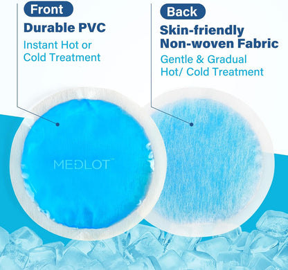 LotFancy Ice Pack for Injuries Reusable, 8 Small Gel Heating Cooling Pads with Cloth Backing, Hot Cold Therapy for Eyes After Surgery, Face, Breastfeeding, Wisdom Teeth, Jaw, Headache, Sinus Relief