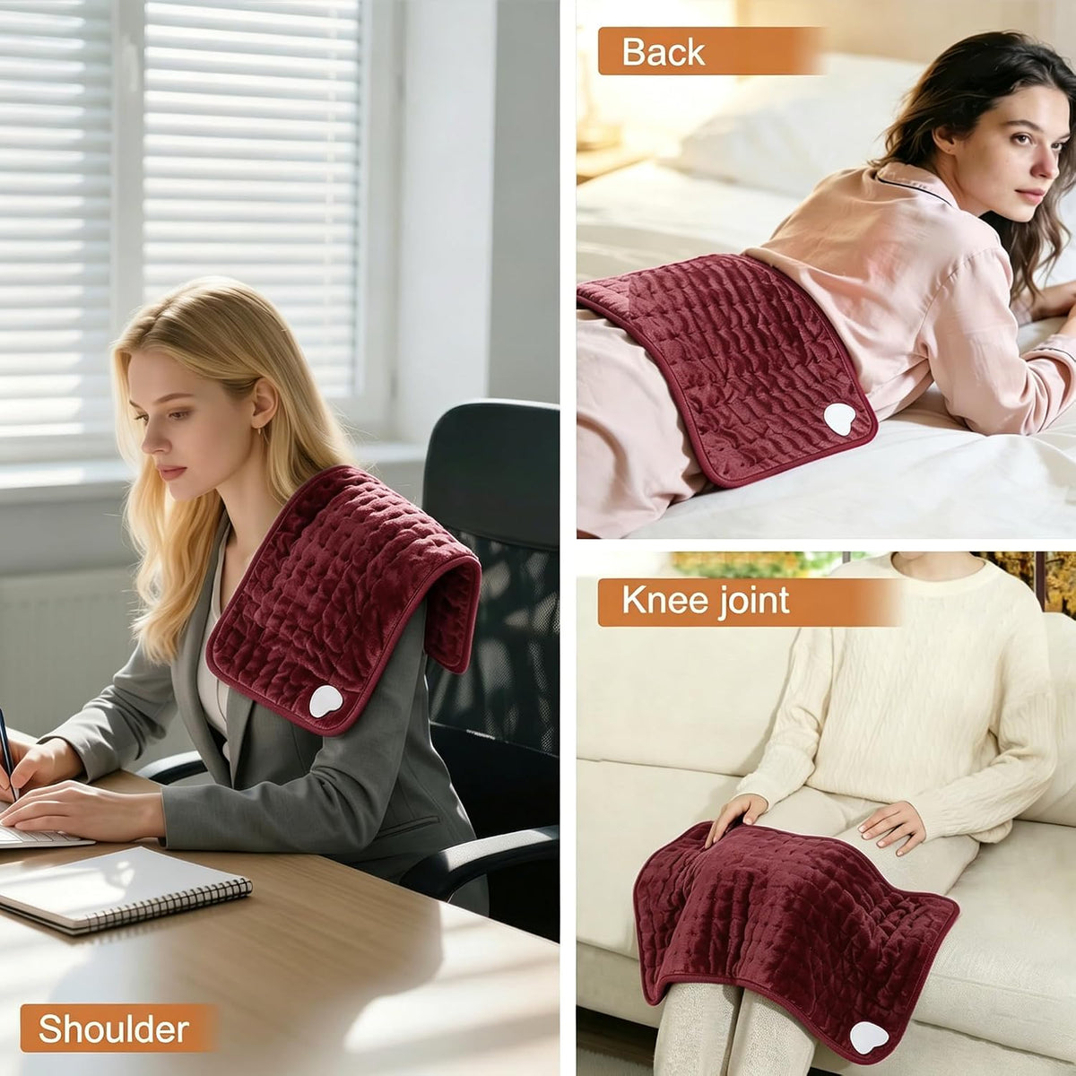 Electric Heating pad for Back Neck Shoulder Knee Arms Legs- Electric Heat Pads with 6 Heat Settings & Auto Shut Off Heat Heating Pad for Birthday Mother Father Girl Men Women