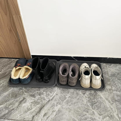 PetLike Boot Tray for Entryway Indoor, Pet Food Mat, 23 x 15.5 inch 2 Packs, Waterproof Rubber Shoe Tray for Indoor and Outdoor, Multi-Purpose Trays for Boots, Shoes, Pets, Garden