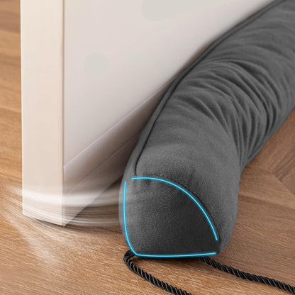 Door Draft Stopper with Removable Washable Cover, 38", Black | Weighted Gap Filler, Blocks Hot and Cold Air, All-Season Seal, Easy Install, Noise & Wind Blocker, Home Essentials