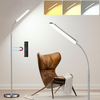 Yikuneng Dimmable LED Floor Lamp, Super Bright Reading Lamps Floor Standing lamp with Remote & Touch Control, Stepless Dimming & 2700K-6500K Color Temperature, for Living Room Bedroom Office, Black
