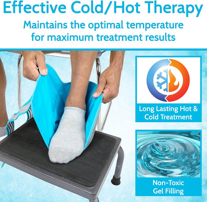 Arctic Flex Ankle Foot Ice Pack Wrap - Reusable Gel for Hot Cold Therapy