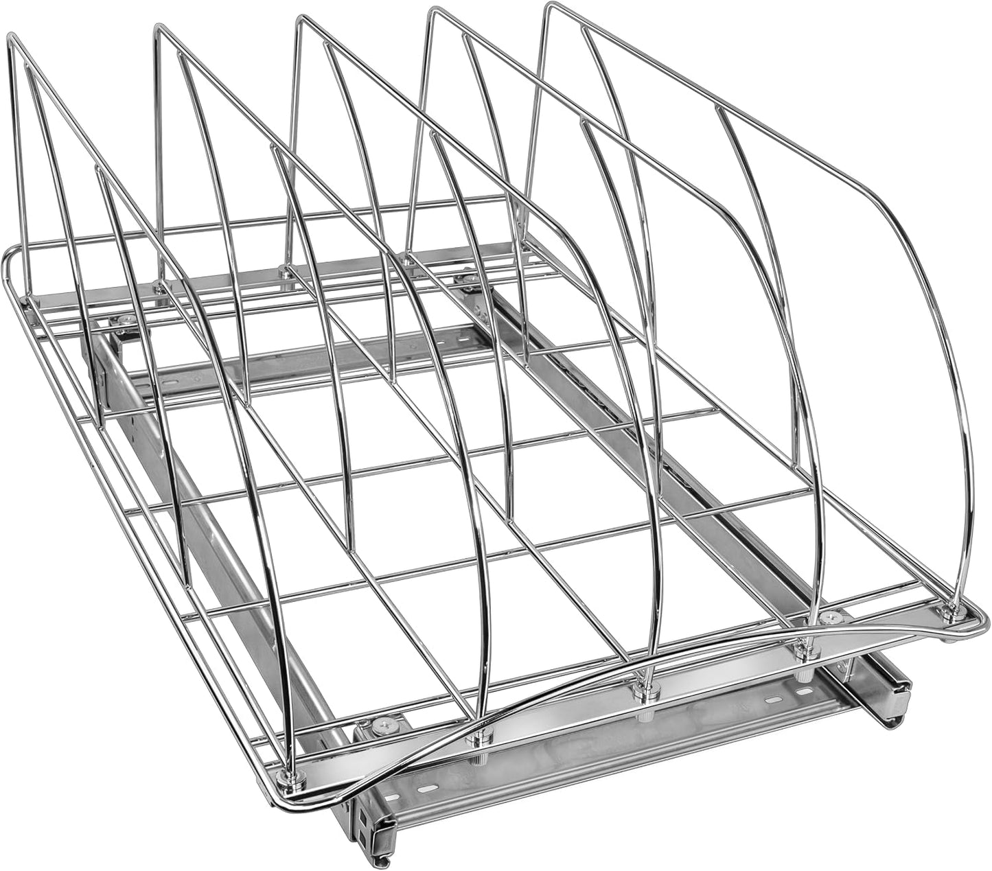 LYNK PROFESSIONAL® Pull Out Cookie Sheet Organizer for Cabinet – Baking Sheet Organizer – Sheet Pan Organizer - Lifetime Ltd. Warranty – 10” x 21” Deep Inside Cabinet, Chrome