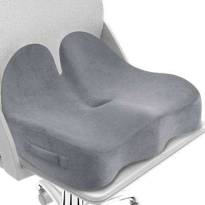 CushZone Ergonomic Seat Cushion, Sciatica Support for Office Chair, Black