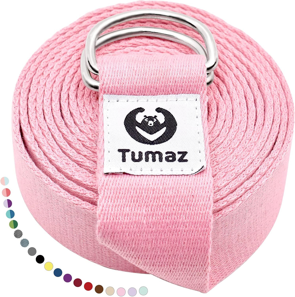Tumaz Yoga Strap for Stretching with Adjustable D-Ring, 6/8/10 ft
