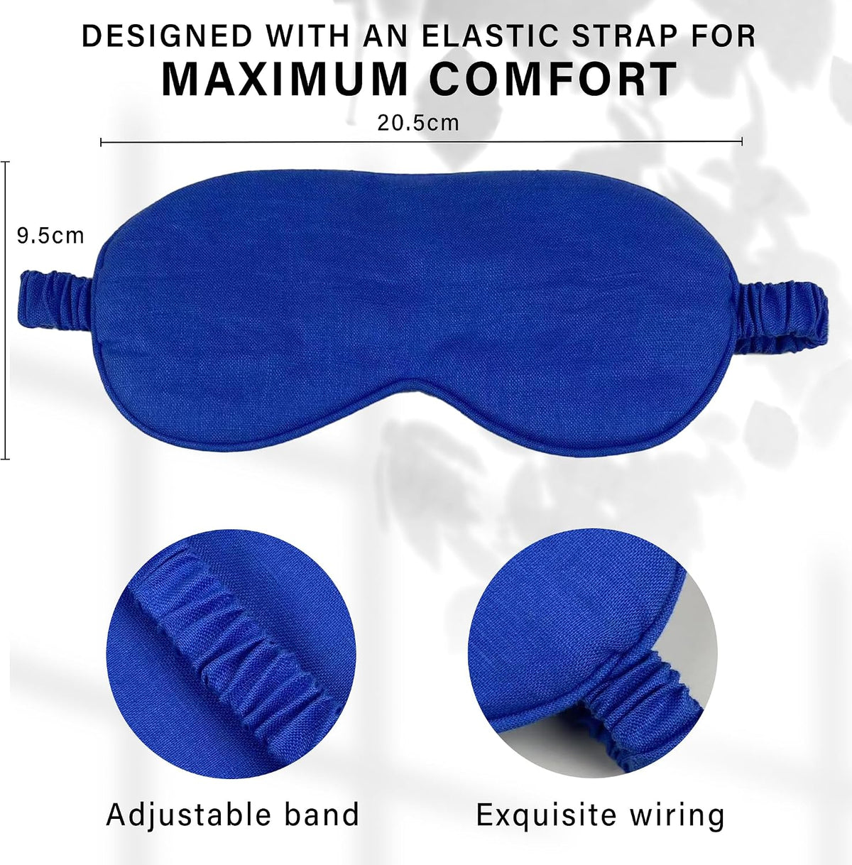 Eye mask Pure Linen Sleep Mask with Elastic Band, No Pressure On Eyes,Side Sleeper Eye Cover Organic Cotton Core Blindfold,Napping & Yoga Travel Essentials (Natural)
