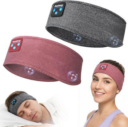 Perytong 2 Pack Sleep Headphones, Sleeping Headphones | Bluetooth Headband with Ultra-Thin HD Stereo Speaker, Wireless Headphone for Sports, Insomnia, Yoga, Air Travel, Meditation