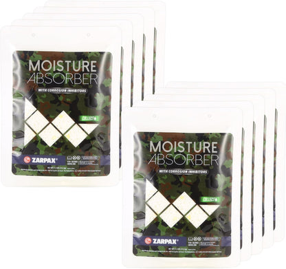 Zarpax Moisture Absorber Sachets Activated Charcoal 7.5 oz/212g - Remove Excess Moisture In Air & Odor - Desiccant Dehumidifier for Closet, Drawer, Storage - Dampness & Humidity Control - Set of 5