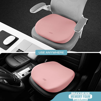 Skechers Seat Cushion Premium Gel & Memory Foam-Office Chair Cushion for Tailbone Pain Relief,Butt Pillow for Office Chair,Car seat Cushion,Long Sitting Office Workers,and Car Drivers,Black