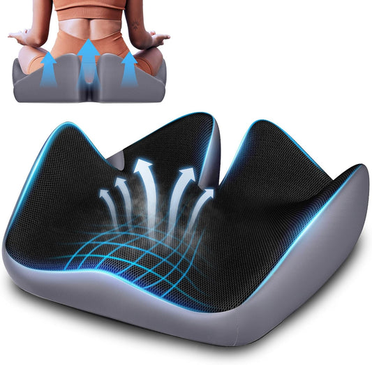 Coccyx Seat Cushion, U-Shaped Memory Foam Office Chair | High-Density Memory Foam Helps Reduce Tailbone Pressure; Washable Mesh Cover, Anti-Slip Base for Office Chair, Car & Travel