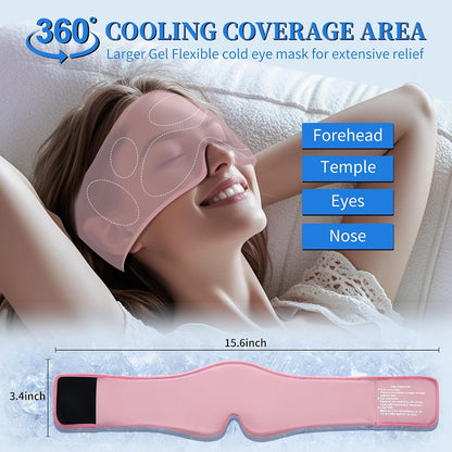 Cooling Gel Eye Mask Sleep: FSA -HSA Eligible, Cold Compress for Puffy Eyes & Migraine Relief - Reusable Gel Weighted Sleeping Mask for Dark Circles & After Surgery, Eye Care,Ice Pack for Eyes, Blue