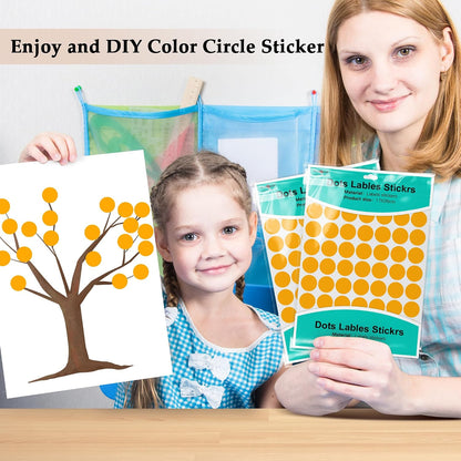 PARLAIM 1050 PCS Color Coding Labels Circle Dot Stickers,10 Color Style Colorful Coding Label Sticker for Office,Student Classroom