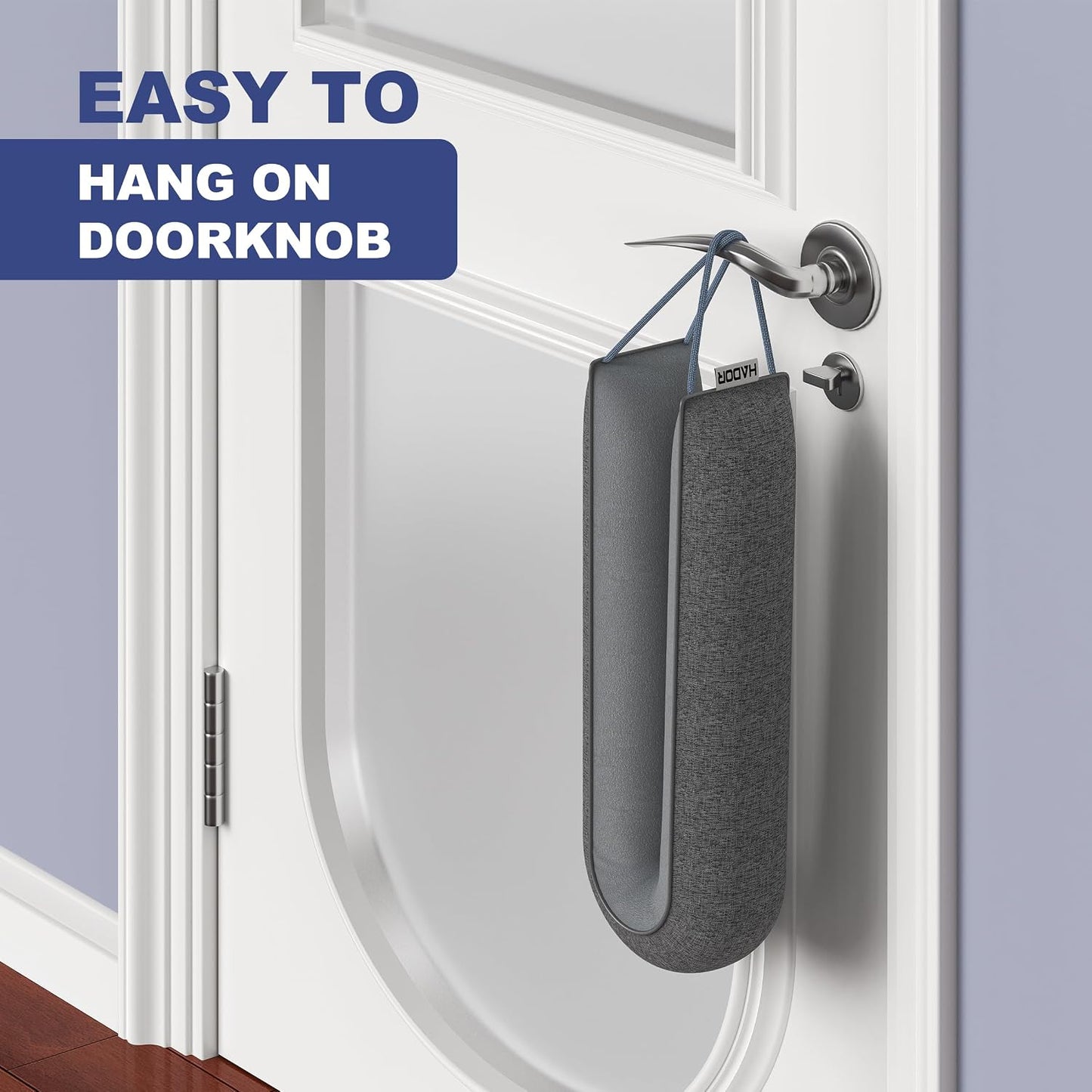 HADOR 30 Inch Weighted Door Draft Stopper - Under Door Snake Pillow, Blocks Cold Air/Wind/Noise, Heavy Duty Soundproof Bottom Filler (Covers Gaps Up to 3"), Winter Patio Sliding Window Seal, Grey | Weighted Under Door Gap Filler, Blocks Drafts, Cold Air,