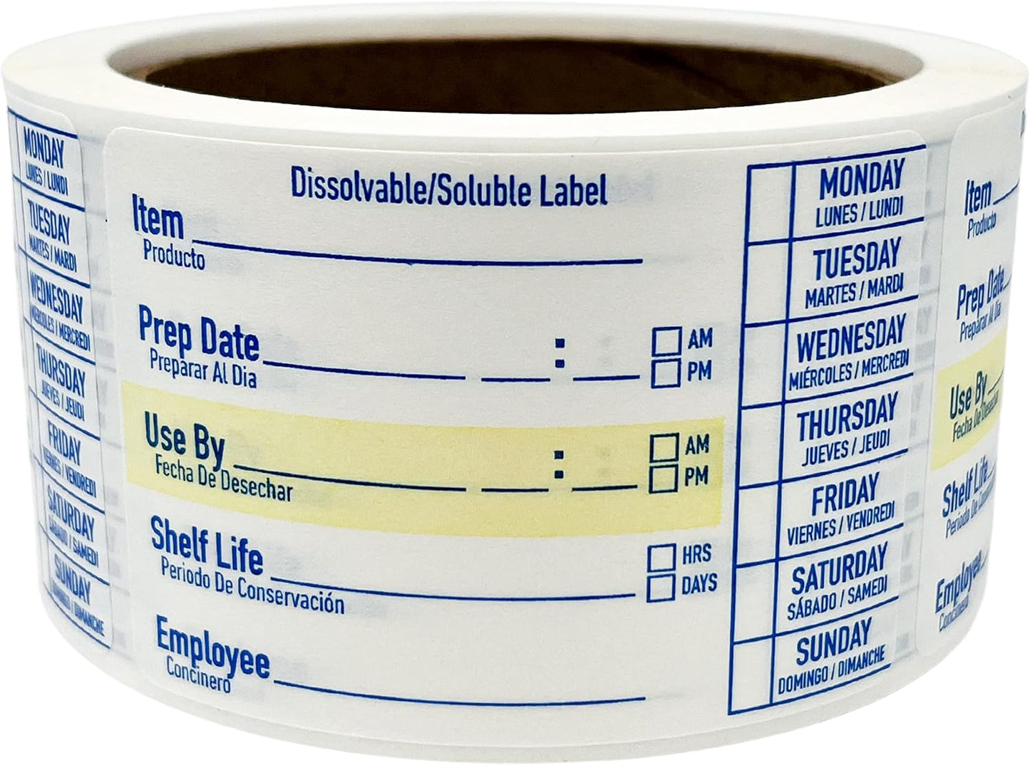 2x3 Dissolvable Food Labels, 1000 Food Container Stickers, Blue | Ideal for Fridge Freezer & Pantry, Organize Prepped Meals & Leftovers Easily, Adheres Well, Dissolves Fast with Zero Residue