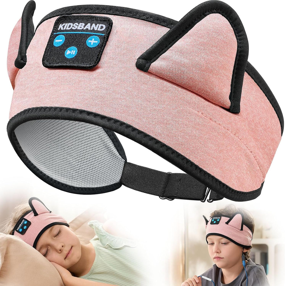 KIDSBAND Kids Bluetooth Headphones, Sleep Headband [Wireless & Wired Playback 2in1] Foldable Headphones for School/Travel/Tablet/Sleep