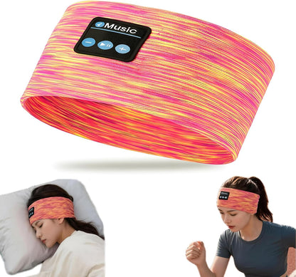 Sleep Bluetooth Headphones, Sleep Headphones Headband Wireless for Sleeping Side Sleeper, Wireless Sleep Earphones for Workout Sports Yoga Running Travel(Pinkish Yellow)