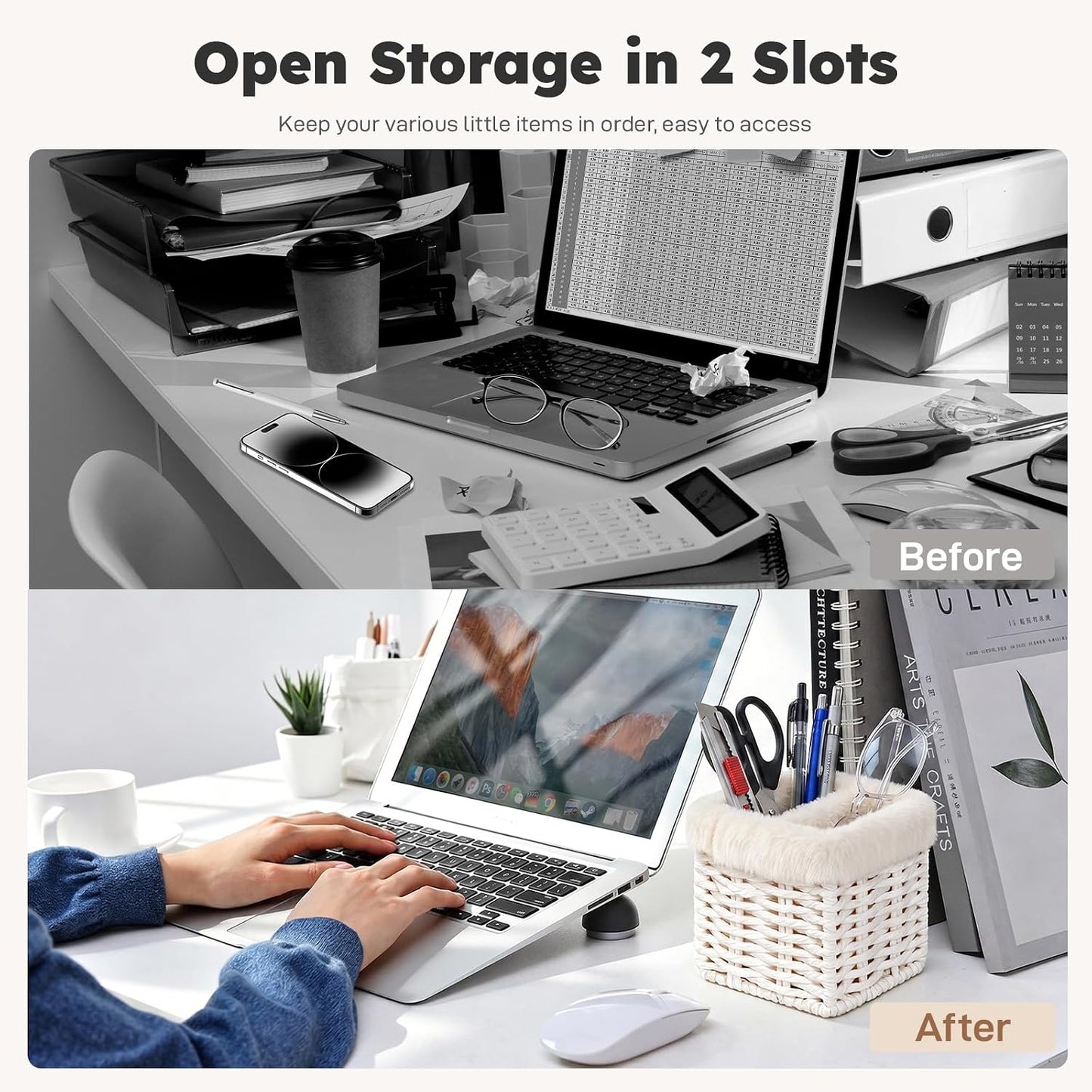 Glasses Holder, Paper Rope Plush Lined Eyeglass Holder Stand 2 slots Eyeglasses Storage Organizer for Nightstand Desk