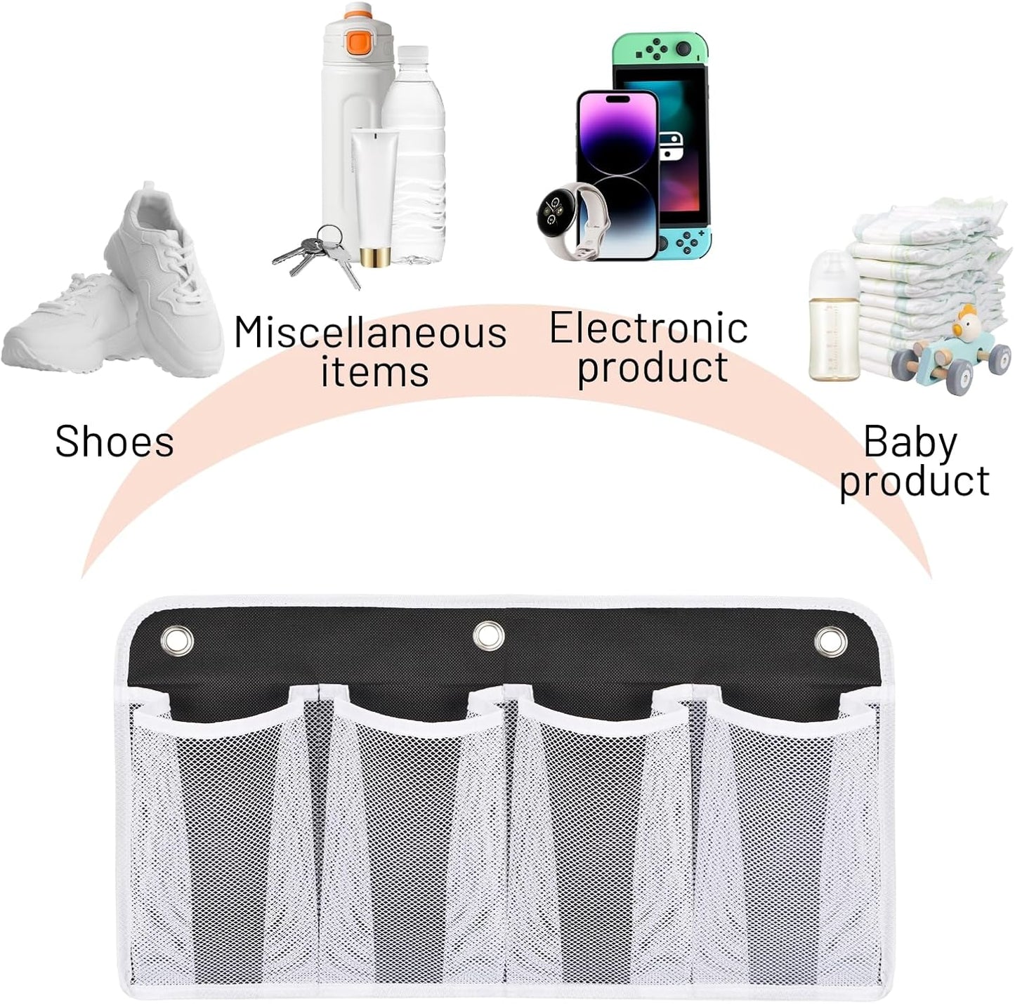 RV Shoe Storage for Bedside - 16 Extra Large Pocket Entryway Shoes Rack | Wall Mounted Bed Hanging Pocket Organizer, Bedside Caddy for Shoes and Tool Accessories, RV & Camper Essentials 2 Pack