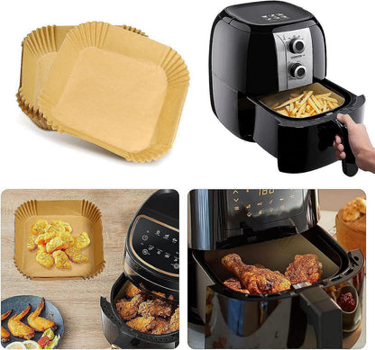 125Pcs Air Fryer Liners Disposable Parchment Paper for COSORI Air Fryer 6Qt | Food Grade Non-Stick Square Parchment Paper Liners for 5-8Qt 8 Inch Airfryer Accessories Parchment Paper for Baking