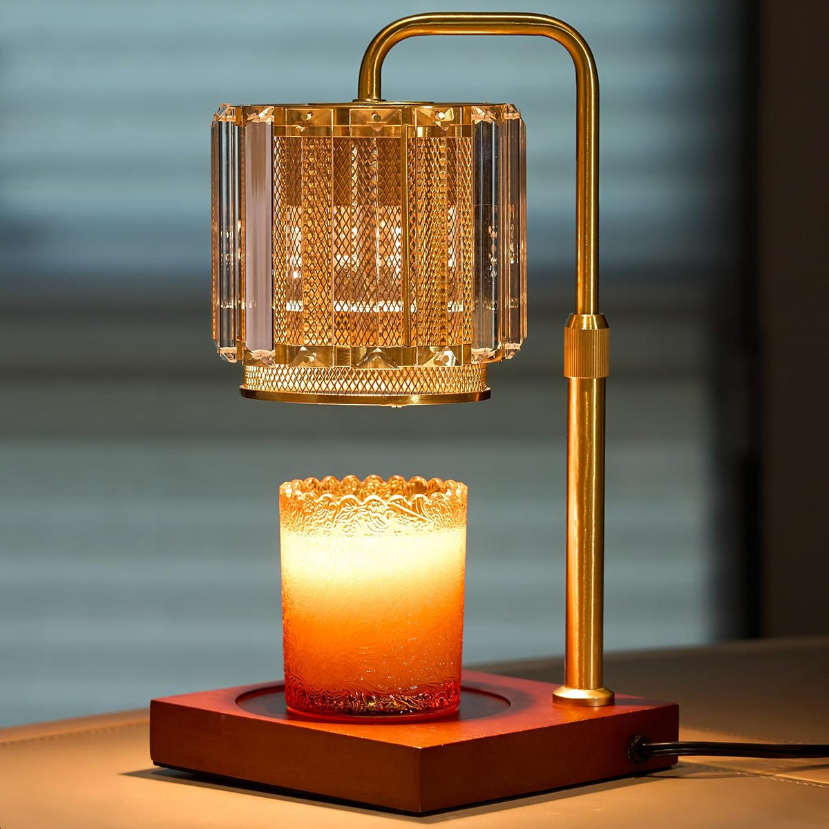 IN HAPPY Purple Candle Warmer Lamp with Timer & Dimmer, Gifts for Women, Housewarming Gifts for New Home, Adjustable Height Candle Warmer Lamp with 2 Bulbs for Jar Candles, Bedroom Home Decor